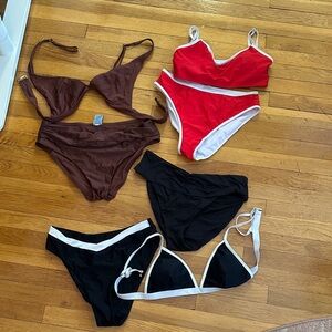 Stylish Women's Swimwear Sets - Red, Brown, Black